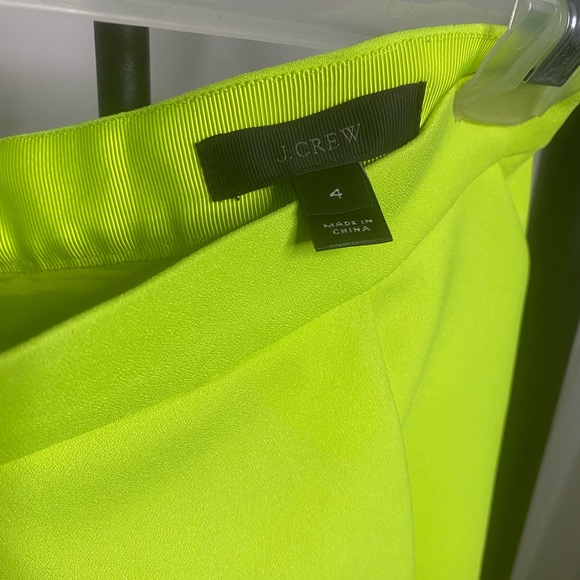 J. Crew neon green pleated skirt - Picture 2 of 3
